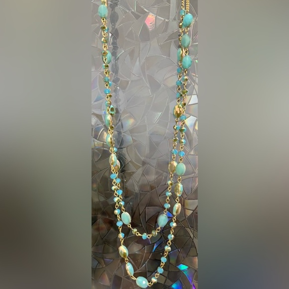 Turquoise beaded Necklace #127 W4